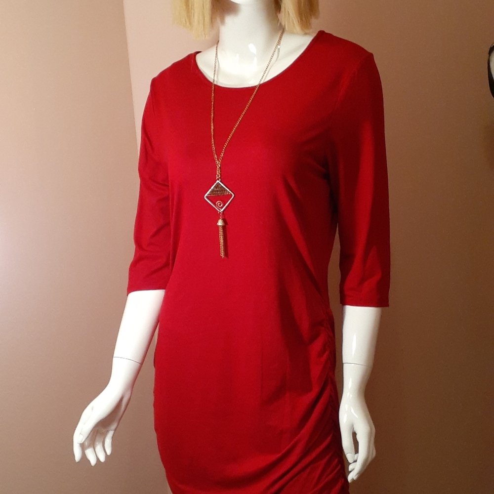 Red Plus Size Dress w/ chain